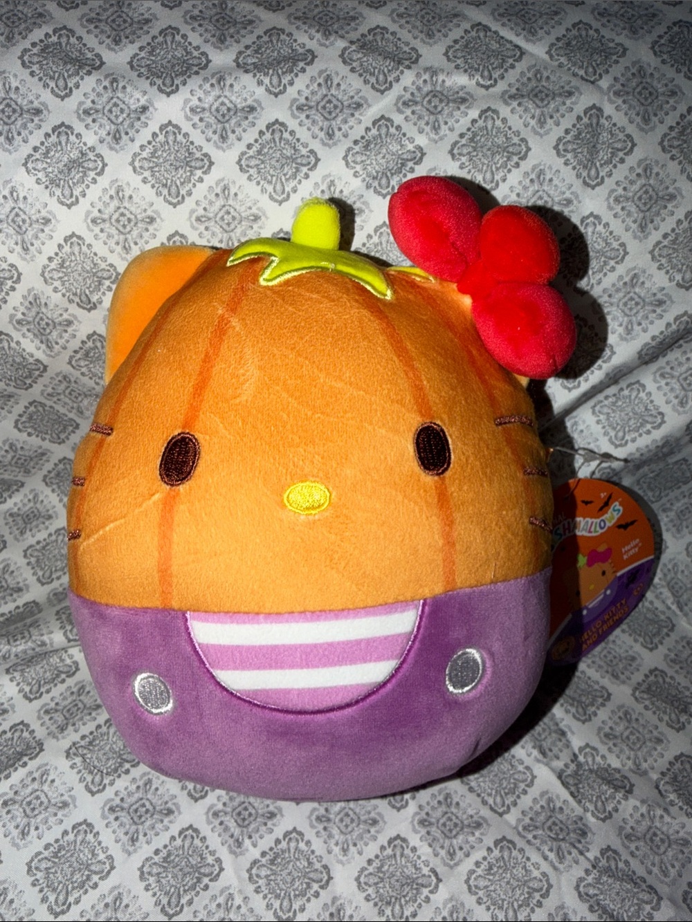 Plush Pumpkin Hello Kitty - Orange & Purple